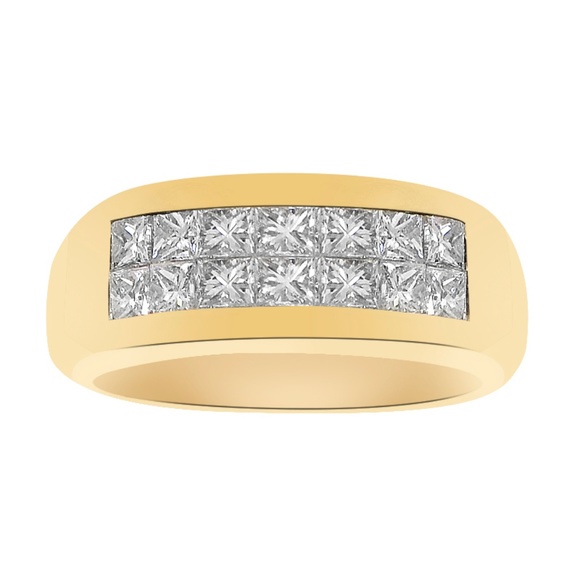 Avital & Co Jewelry Other - 1.20 Ct Princess Cut Diamond Wedding Band 18K Gold